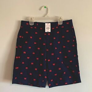 NWT J. Crew men’s Navy Blue w/ Red Crabs shorts